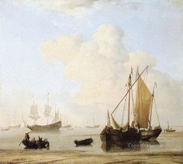  barco pintura - Marino tranquilo Willem van de Velde el joven barco marino